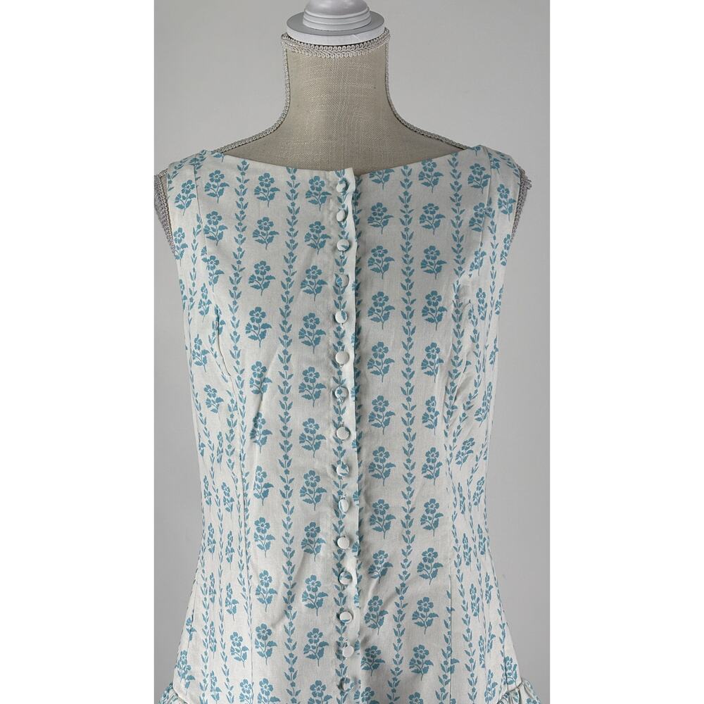 Peppermayo Meggie Linen Mini Dress Sweet Daydream White Blue Womens Size 10 New - Picture 6 of 13